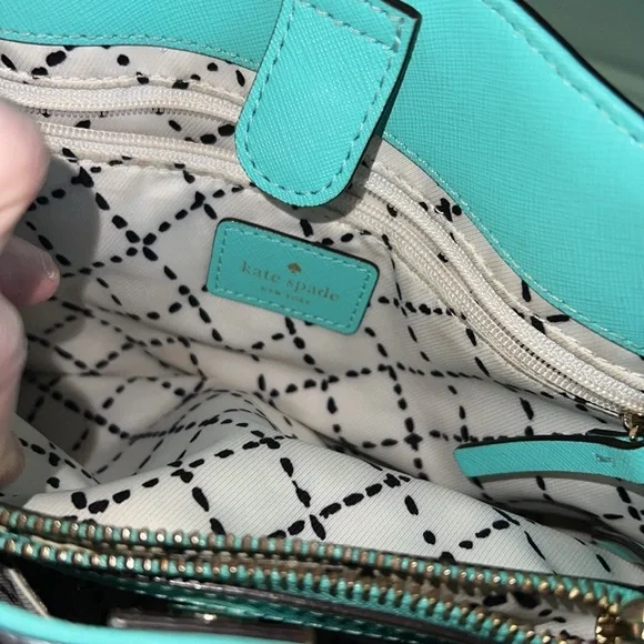 Kate Spade cove street provence fresh air blue crossbody with leopard scarf - Picture 13 of 15